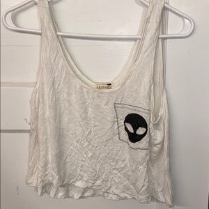 White alien tank cropped